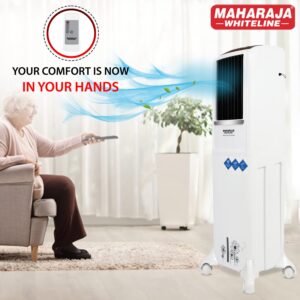 Maharaja Whiteline Blizzard Deco Tower Air Cooler with Remote