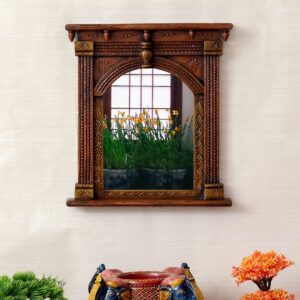 CRAFT TREE Traditional Antique Wood Wall Mirror