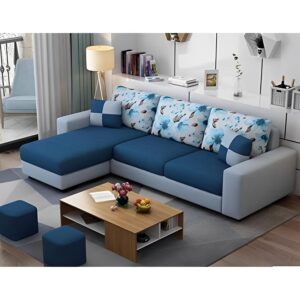 Casaliving Rolando Wood 4 Seater L Shape Sofa for Living Room