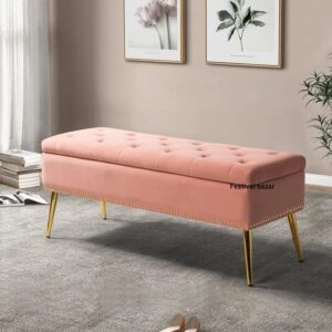 FESTIVAL BAZAR Upholstered Flip Top Storage Bench