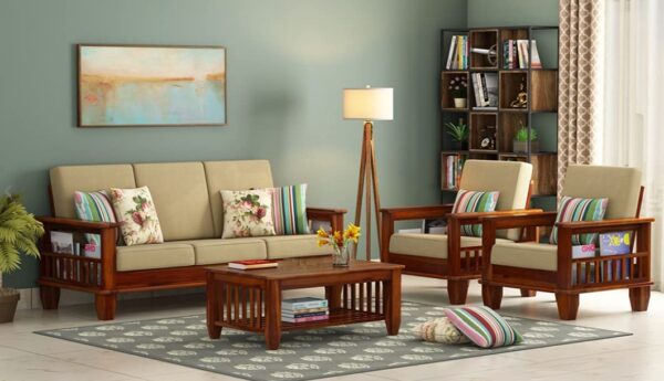 Home furniture Wooden Sofa Set for Living Room and Office 5 Seater