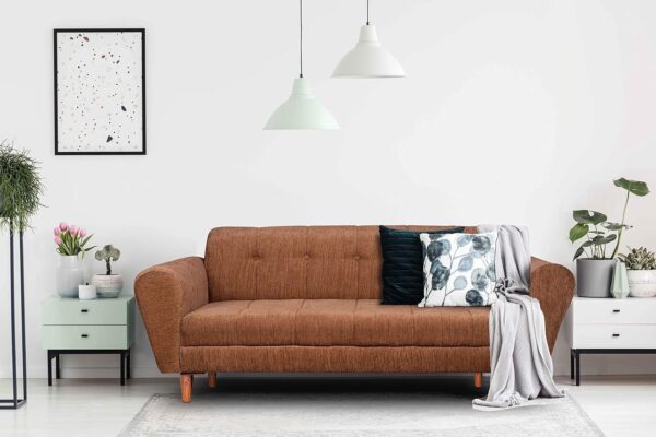 Seventh Heaven Milan Sofa, Chenille Molfino Fabric: 3 Year Warranty (Beige, 3 Seater), 3-Person Sofa