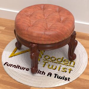 Wooden Twist Hand Carved Teak Wood Footrest