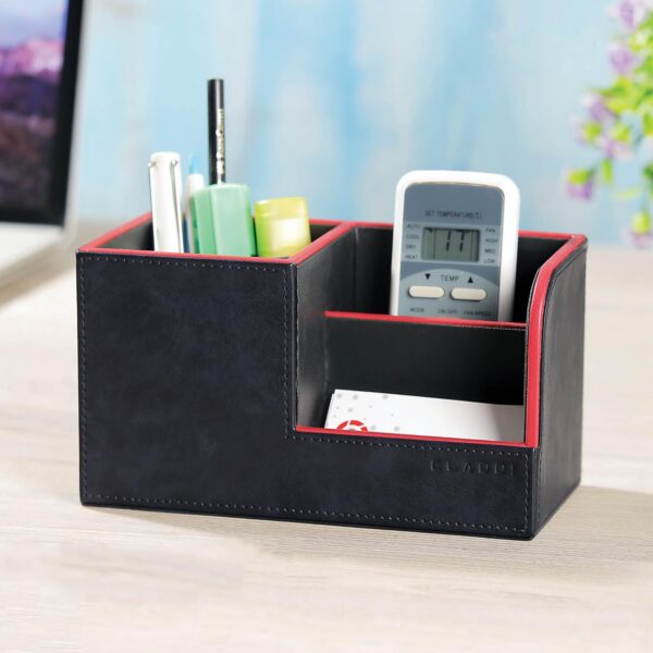 CLADD INTERNATIONAL Vegan Leather Compact Office Desk Organizer