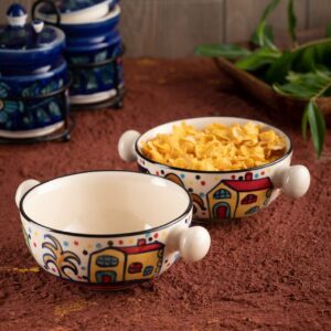 Ceramic Village Handpainted Multipurpose Bowl