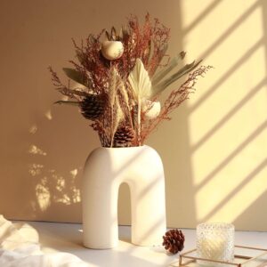 Craftribal Inverted U Shape Ceramic Minimalist Aesthetic Flower Vase