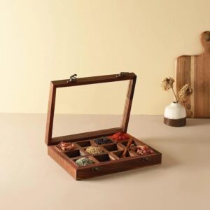 REMARKABLE Traditional Handcrafted Sheesham Wood Spice Box