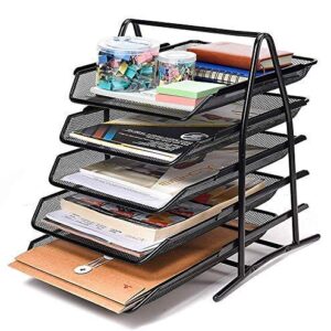 SOLDTRUE 5 Tier Mesh Metal Desk Organiser