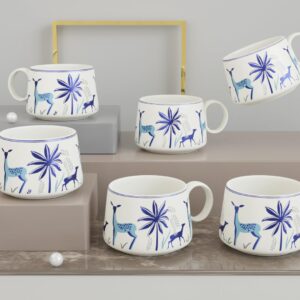 The Earth Store Stag Blue Ceramic Tea Cups