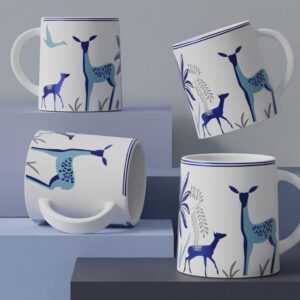 The Earth Store Stag Blue Coffee Mug