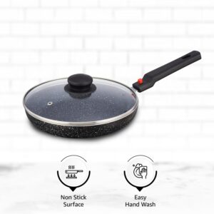 Solimo Non-Stick Fry Pan with Glass Lid with Detachable Handle