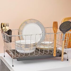 Solimo Stainless Steel Extra Large Dish Drainer with Drain Tray