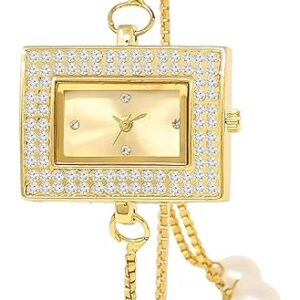 MH VILLA Analogue Gold Color Chain Bracelet Watch for Women
